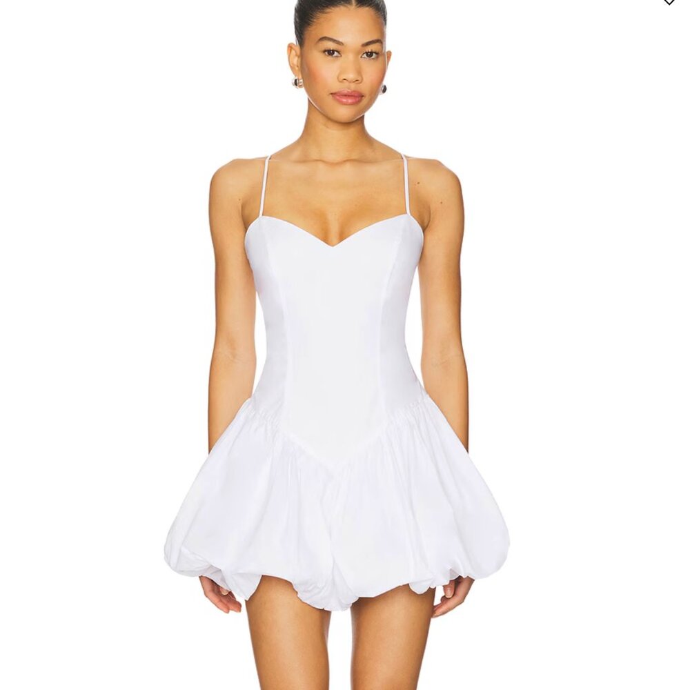 Bardot Lissett Poplin Mini Dress Orchid White Bridal Wedding Bachelorette 2 XS
